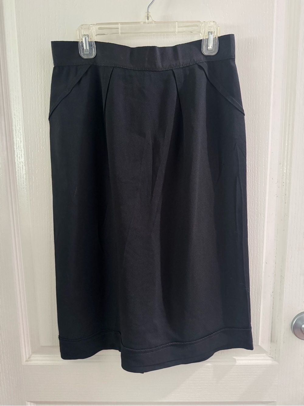 Valentino Black Wool Blend Midi Skirt
